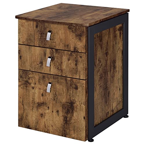 Coaster Home Furnishings Estrella 3-Drawer File Cabinet Antique Nutmeg And Gunmetal #TOP5