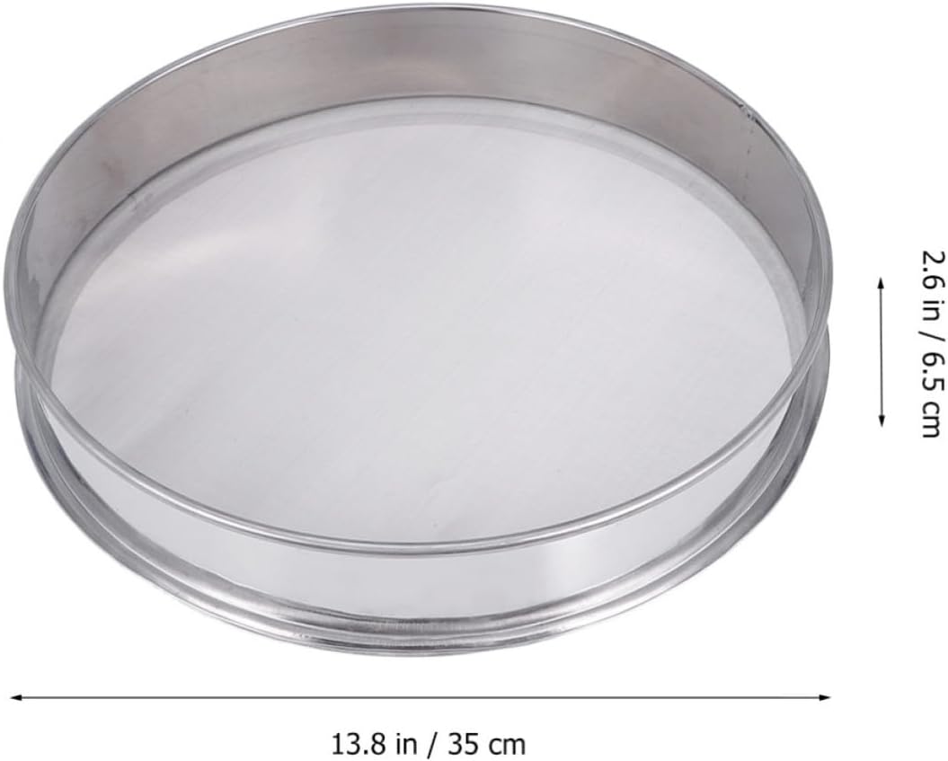 Ciieeo 35cm Stainless Steel Fine Mesh Sieve Screen Lightweight and Sturdy for Garden Use and Kitchen Baking, Not Easy to Deform, Food Strainer and Flour Sifter