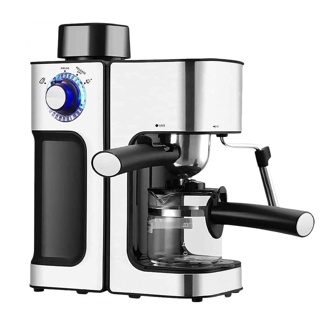 Macchina per caff猫 espresso, macchina per latte e cappuccino, macchina per caff猫 espresso a pressione della pompa da 5 bar con lancia per vapore e montalatte, perfetta per uso domestico e in ufficio