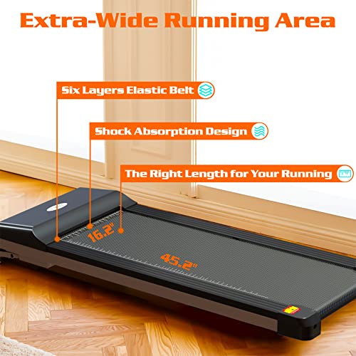 Image of Folding Treadmill Foldable Walking Pad Ultra Slim Smart Jogging Running Machine Gym Device with Dual LED Display & Remote Control for Home Office Under Desk