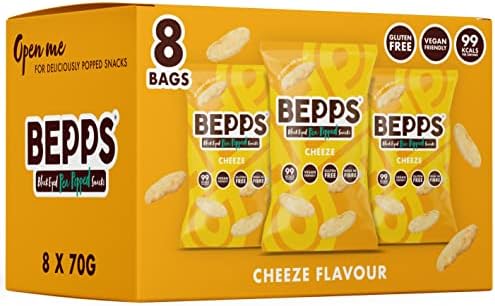 BEPPS Healthy Snacks Low Calorie Crisps Vegan & Gluten Free - Variety Pack Popped Chickpea Crisps Multipack (24 x 20g Bags)