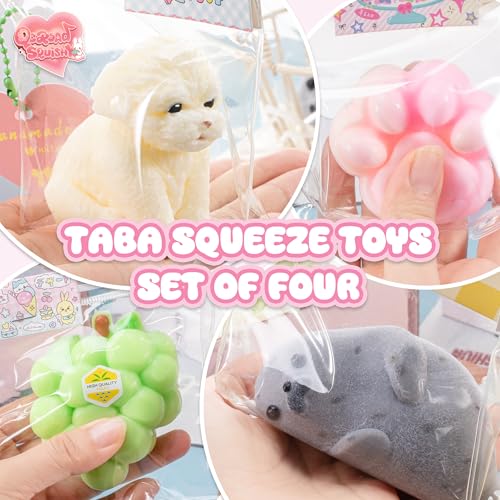 Image of taba Silicone Squishy Animal,Handmade taba Cute Squishy-Puppy, Seal, Cat Paw & Grape（4pcs）