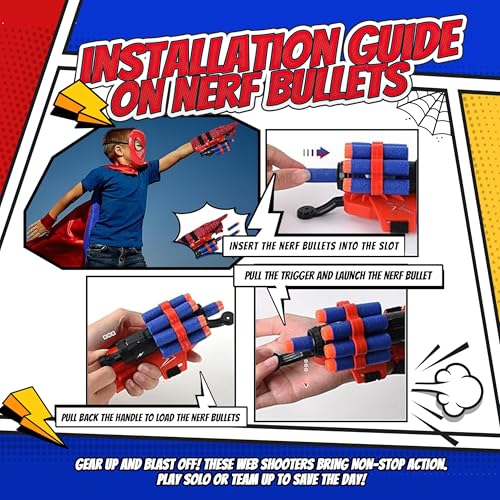 image for capexia Superhero Web-Slinging Toy Set – 7-in-1 Superhero Set Includ