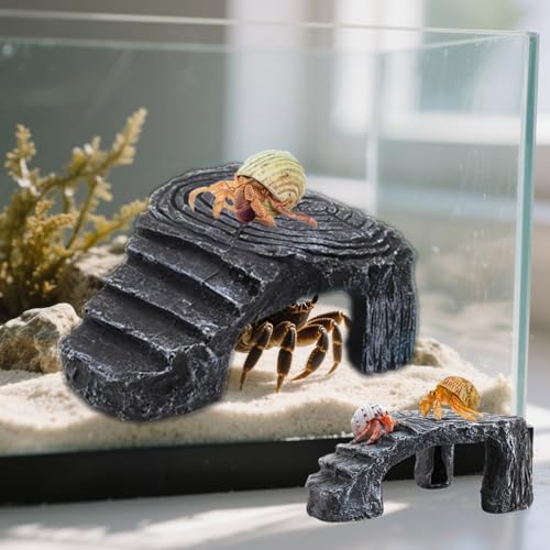 JLEivvi 1 Pcs Hermit Crab Hideout Universal Hermit Crab Accessories Resin Climbing Toys for Reptile Amphibians Supplies