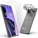 WATACHE Galaxy Z Flip 4 Bildschirmschutz, 3 flexible Innenfolien + Kamera Objektivhülle für Samsung Galaxy Z Flip 4 5G Transparent