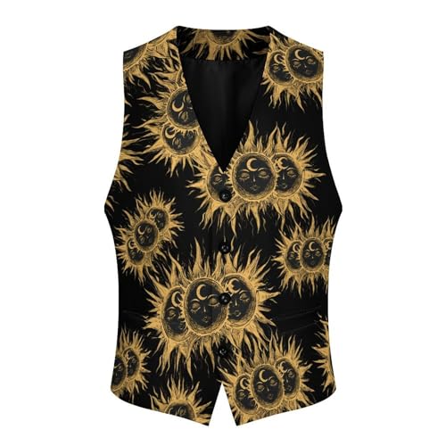Sun And Moon Men's Suit Vests Dress Vest V-Neck Waistcoat Slim Business Formal with Pocket4