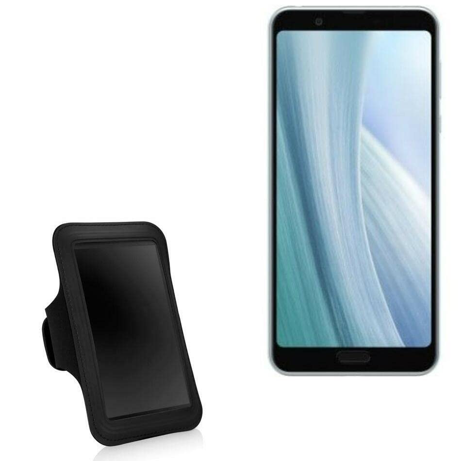 BoxWave Case Compatible with Sharp AQUOS Sense3 - Sports Armband, Adjustable Armband for Workout and Running for Sharp AQUOS Sense3 - Jet Black