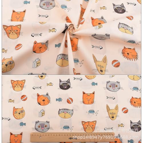 BrightGlow 8 Stück 25 * 20cm Baumwollstoff Stoffpakete 100% Baumwolle Quiltingstoff Bündel ZUN Nähen DIY Handwerk Patchwork Stoffe Baumwolltuch Quilting Stoffreste Katzen & Hunde