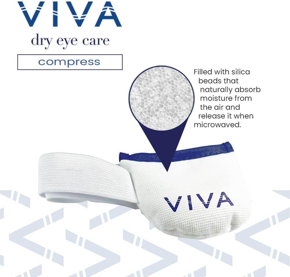 Viva Mask Single | On The Go Moist Heat Dry Eye Care Compress | Microwave Activated | Dry Eye Irritation Relief | Reusable, Non-allergenic, Washable | White - Image 2