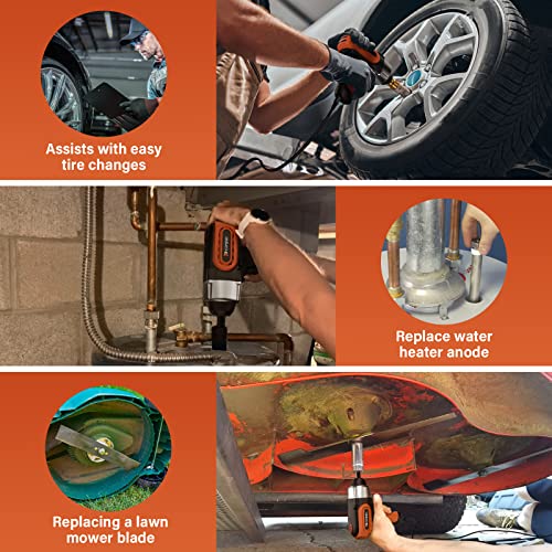 Conpex Electric Impact Wrench With Detent Ball Anvil, Impact Wrench 1/2 Inch 320Ft-Lbs Max Torque 12V Corded Impact Gun 2 Impact Sockets Brushless Power Impact Gun Pistola De Impacto #TOP6