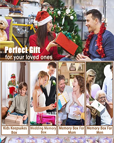 Walnut Wooden Keepsake Box Heart-To-Heart, Memory For Love Decorative Boxes With Hinged Lid And Lock, Large Storage Jewelry Toys Wood Gift Box For Mothers Day, Wedding, Anniversary, Baby Shower #TOP3