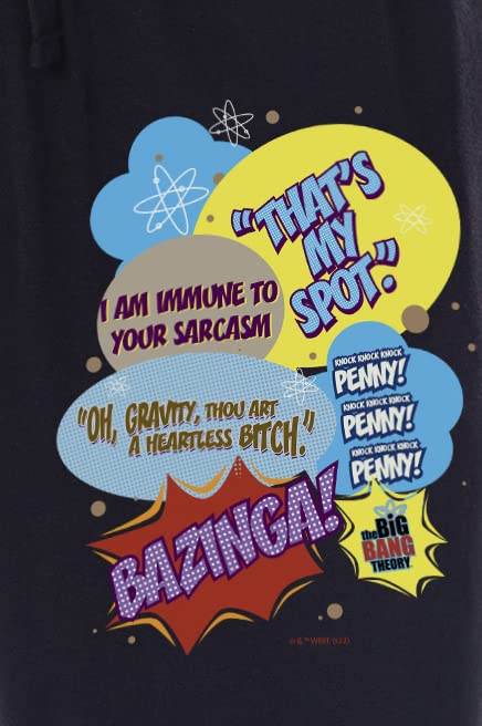 The Big Bang Theory Mens' Bazinga! Comic Sayings Sleep Pajama Pants3