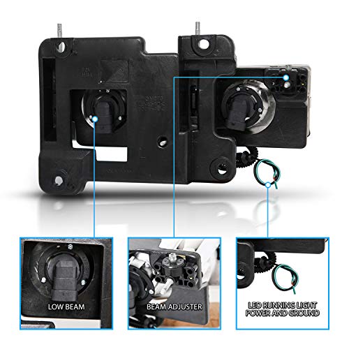 Amerilite Replacement Halogen Headlights Led Halo Bar For Chevy/Gmc Fullsize Truck;Suv - Passenger And Driver Side, Vehicle Light Assembly, Black #TOP6