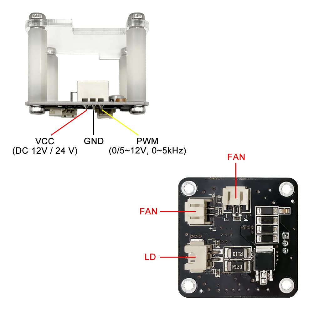 LASER TREE 40 W Lasermodul-Treiberplatine für LT-40W-F23, LT-40W-AA und andere optische Lasermodule mit 5 W