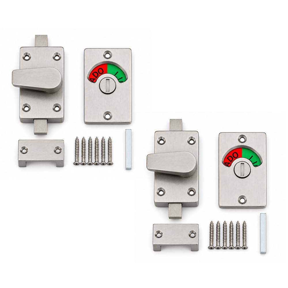 Uikhffe 2Pcs Latch Indicating Lock, Vacant Occupied Bathroom Privacy Lock