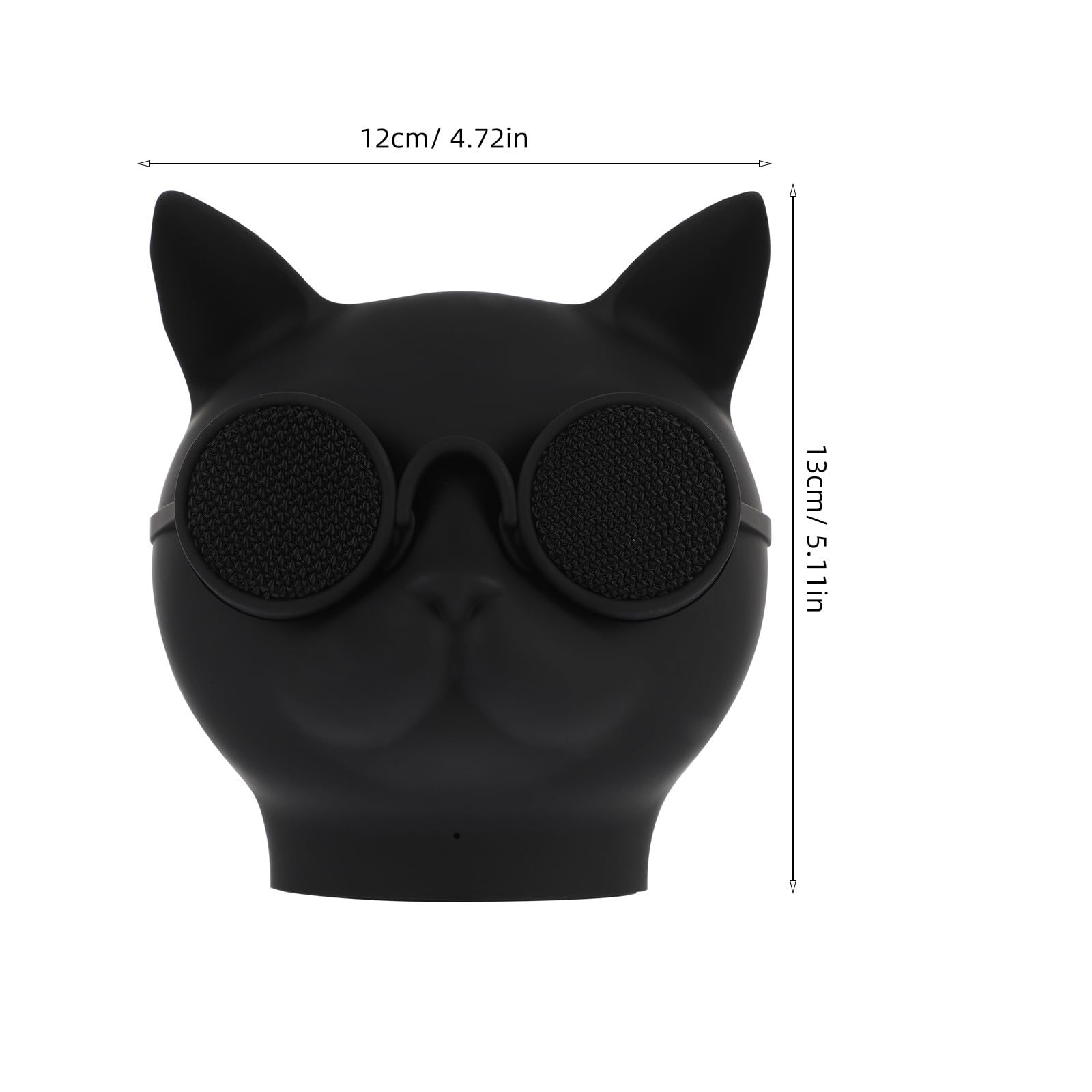 Altavoz Inalámbrico Pequeño Forma de Gato para Exteriores, Portátil y Multiusos, Diseño Plástico Negro, Altavoz Compacto con Conexión Inalámbrica para Hogar y Viajes