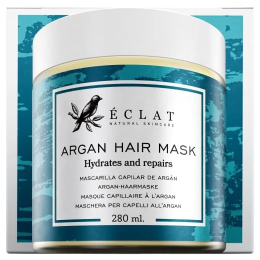 Mascarilla Capilar de Aceite de Argán Orgánica para Mujeres y Hombres - Aceite De Coco Orgánico Sin Refinar Más Nutritivo - Vegano y Sin Azufre