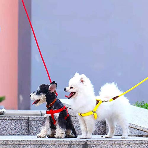 SEPXUFORE 6FT/8FT/10FT Rope Dog Leash, 10+ Colors Classic Leash, 1/4” and 1/2” Strong Nylon Climbing Leash with Leather Tailor Connection, for Small Medium Large Pets (1/2\" x 6\', Yellow)