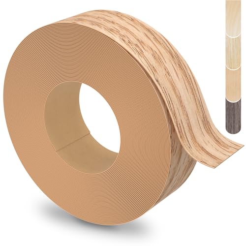 ZYJT Red Oak Edge Banding, 3 inch x 50ft roll of Real Wood Edge Banding Pre-glued Flexible, Veneer Tape for Cabinet Repair & Furniture Restoration