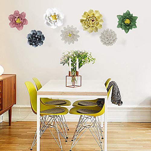 Alycaso Peony Ceramic Flower Wall Décor Artificial 3D Flower Wall Art For Living Room Home Hallway Bedroom Kitchen Farmhouse Bathroom Dining Room, Caesious, 7.08 Inch #TOP4