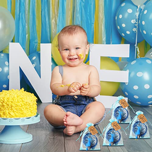 98 Pieces Shark Party Favors Including Blue Rubber Wristbands Shark Keychain Key Ring Decoration Goodie Bags Shark Stickers Decal Thank You Tags For Shark Theme Birthday Party Supplies #TOP5