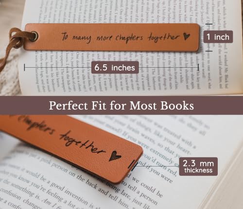 Engraved Leather Bookmark for Her