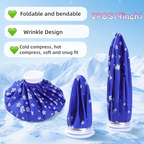 Image of Hot and Cold Reusable Ice Bag for Sport Injuries Ice Pack for Injuries, Hot & Cold Therapy, Teeth Pain Cold Pack, Headaches Cold Ice Bag Hot Cold Therapy for Head Shoulder Back Knee 2PCS (Pack of 2)
