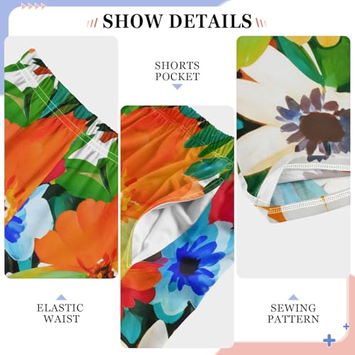 J JOYSAY Floral Blossom Foliage Orange Pajamas Pants Soft Long Pajama Bottoms Lounge Sleep Pants Size S-XL4