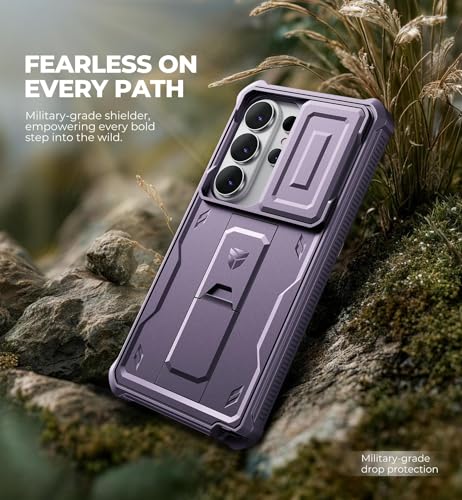 Image of Dexnor for Samsung Galaxy S26 Ultra Case with Upgraded Slide Camera Cover & 2 Front Frames & Built-in Screen Protector & Kickstand, Heavy-Duty Rugged Case Full-Body Protective Cover(2026),Purple
