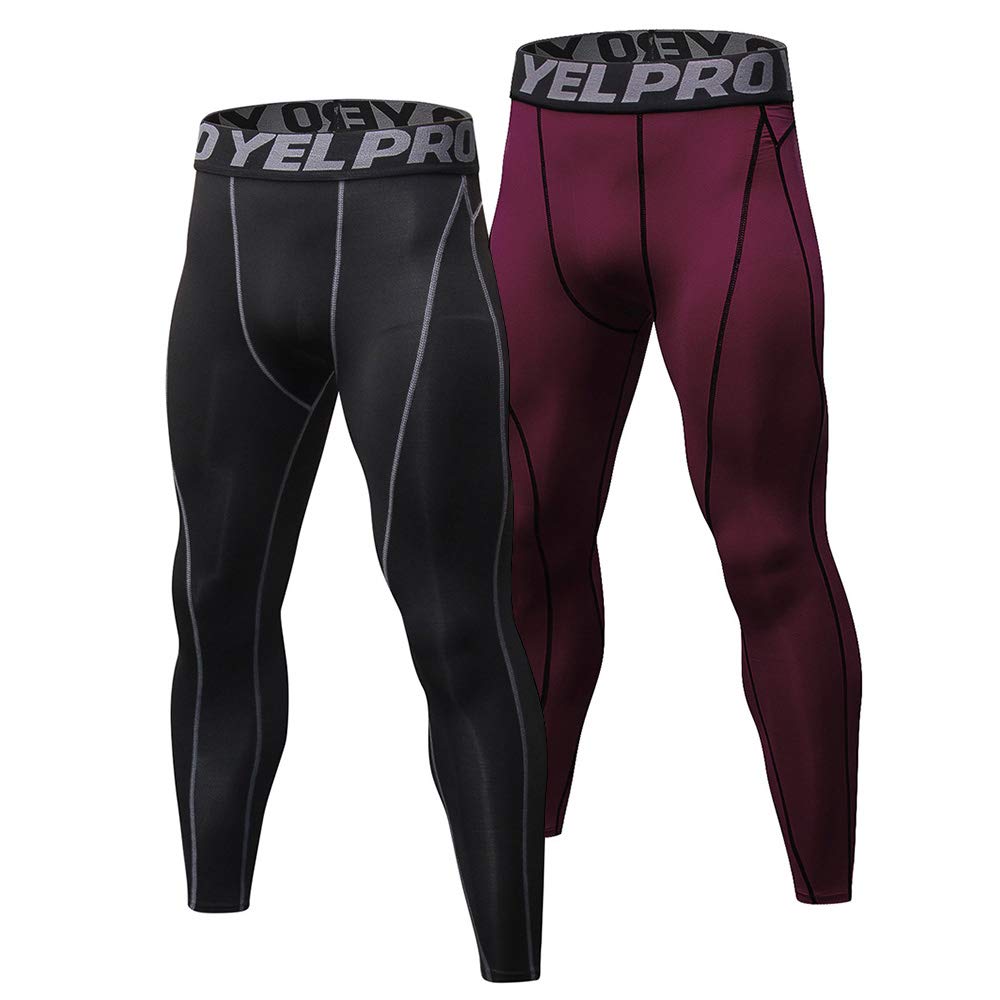 2 Pack Men Quick Dry Running Leggings Compression Tights Gym Training Fitness Sport Trousers Leggings Male Underwear-image-25