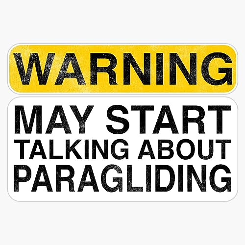 Warning May Start Talking About Paragliding Vinyl Sticker Waterproof Bumper Sticker Laptop Window 5