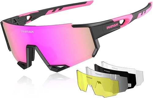 Miniatura 1 de Gafas de ciclismo polarizadas con 5 lentes intercambiables, MTB ciclismo, correr, béisbol, deportes, para hombres y mujeres