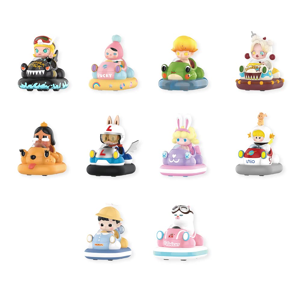 POP MART POPCAR Bumper Car Series, 10 x Pop Figures, Random