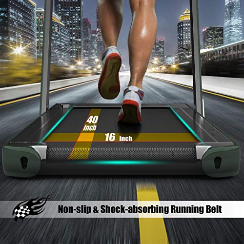 Image of Goplus 2 in 1 Folding Treadmill with Dual Display, 2.25HP Superfit Under Desk Electric Pad Treadmill, Installation-Free, Blue Tooth Speaker, APP Control, Remote Control, Walking Jogging for Home