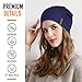 Slouchy Beanie for Women Cotton Beanies Hats Men Lightweight Soft Chemo Headwear Warm Skull Cap for All Seasons Dark Blue