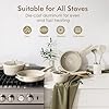 SENSARTE Ceramic Cookware Sets, Pots and Pans Set Non stick, 16 Piece Induction Cookware, 14 Pcs Nonstick Kitchen Cooking Set, w/Frying Pans Set, Saucepans Set