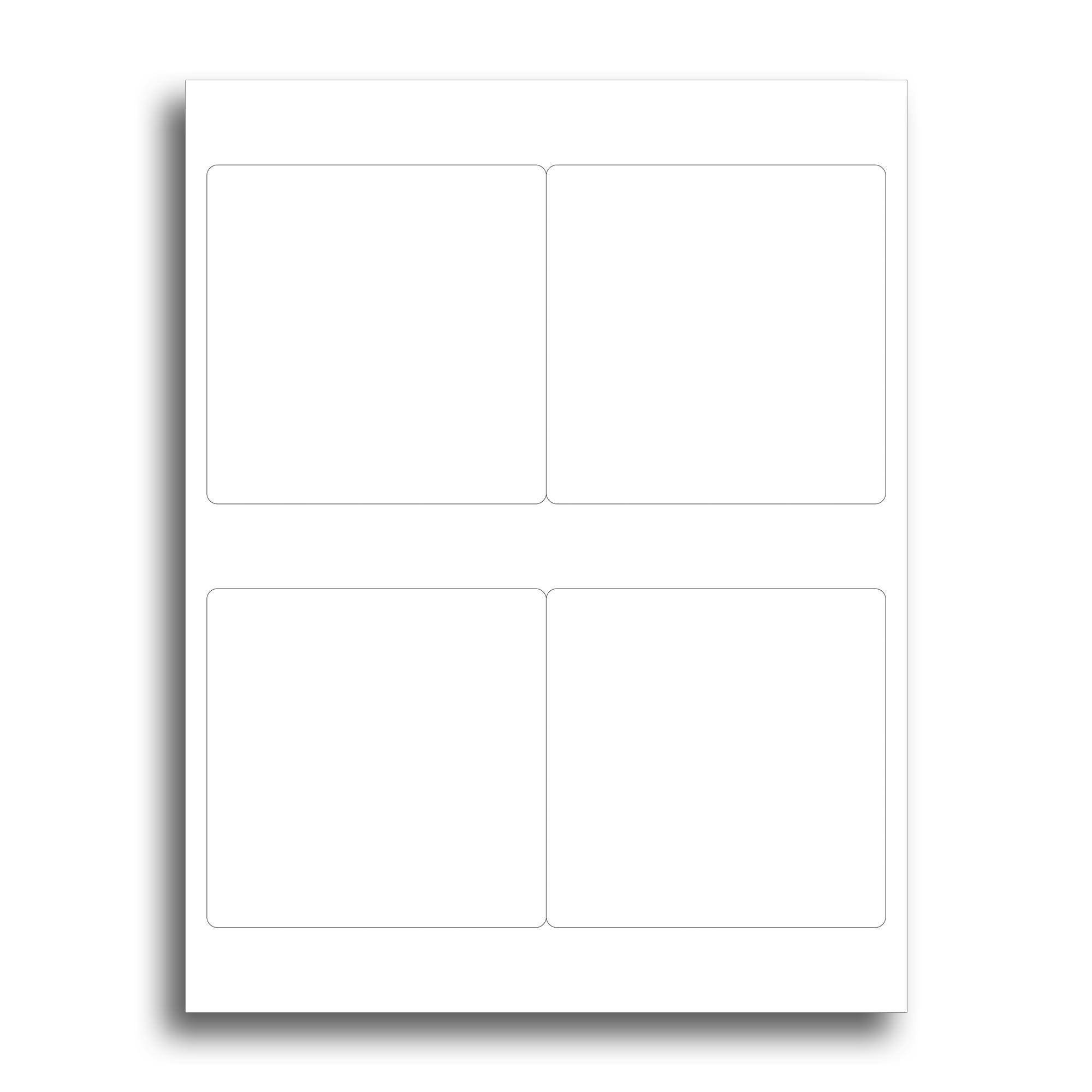 Etichette adesive quadrate bianche, 10,2 x 10,2 cm, 100 fogli/400 adesivi, finitura bianca opaca, stampabili, per stampanti laser e a getto d'inchiostro