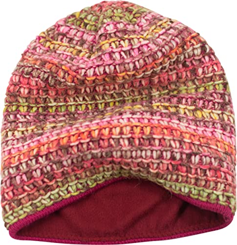 fashionchimp ® Strick-Beanie für Damen mit Fleece-Innenfutter, Wollmütze, warme Wintermütze, Made in EU (Pink-Multicolor) Cover