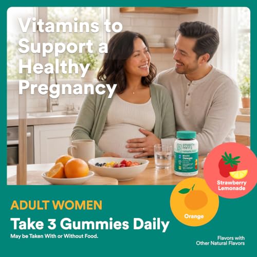 Image of SmartyPants Prenatal Multivitamin Gummies -Omega 3 DHA /EPA,Methylfolate,Biotin,Vitamins D3, C, B12, B6, A, K & Zinc,Gluten Free,Clean Label,Two FruitFlavors Gummies,30 Servings, 90 Count (Pack of 12)