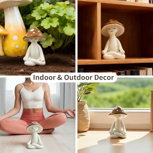 Estatua de resina setas para meditación miniatura 5