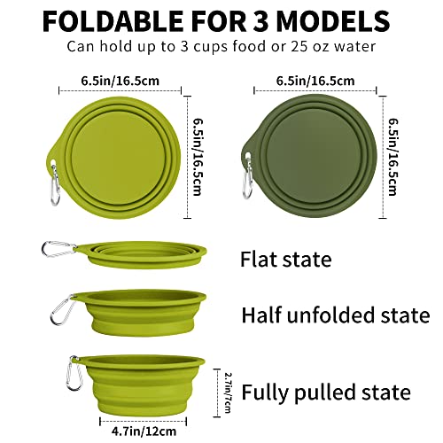 Cooyoo Collapsible Dog Bowls 700Ml,2 Pack Portable Collapsible Dog Water Bowls For Cats Dogs,Pet Foldable Feeding Watering Dish For Traveling Camping Walking With 2 Carabiners #TOP3