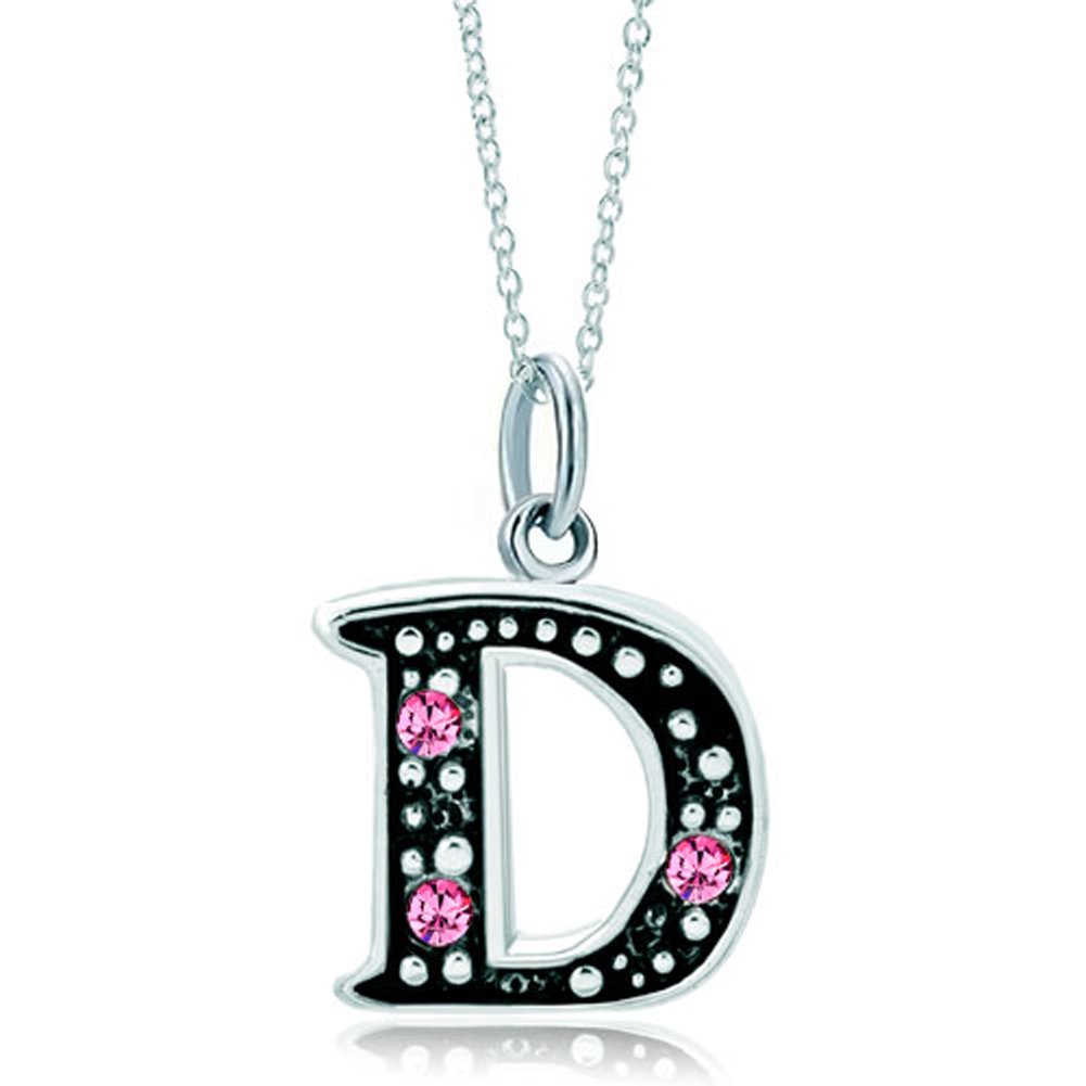LovelyJewelry Pink Letter A-Z Alphabet Initial Charms Bead Necklace Pendant
