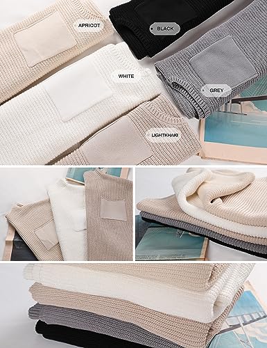 UANEO Sweater Vest Women Mock Neck Casual Cropped Knit Pullover Cap Sleeve Sweater for Women Top Spring3