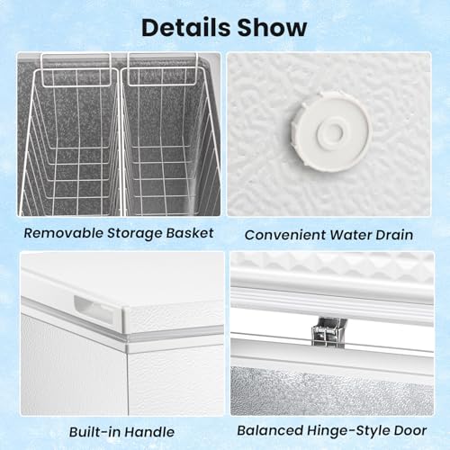 Image of Kismile 10.0 Cubic Feet Chest Freezer, Deep Freezer for Home, White