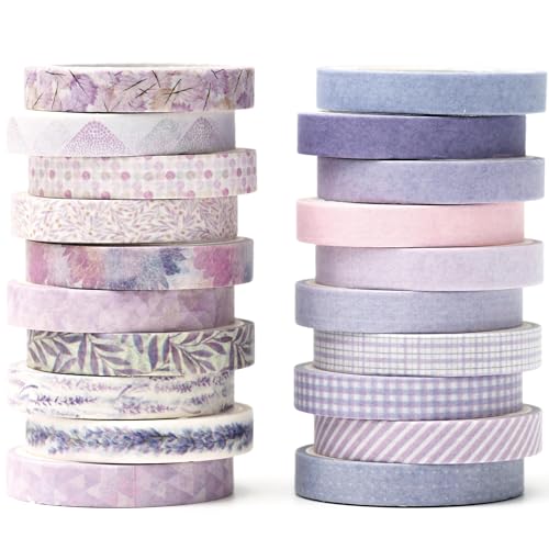 YUBX 20 rouleaux Millésime Washi Tape Set Maigre Rétro Ruban Adhésif Décoratif Masking Tapes pour Arts, Bullet Journal, Scrapbooking, Bricolage, Emballage...