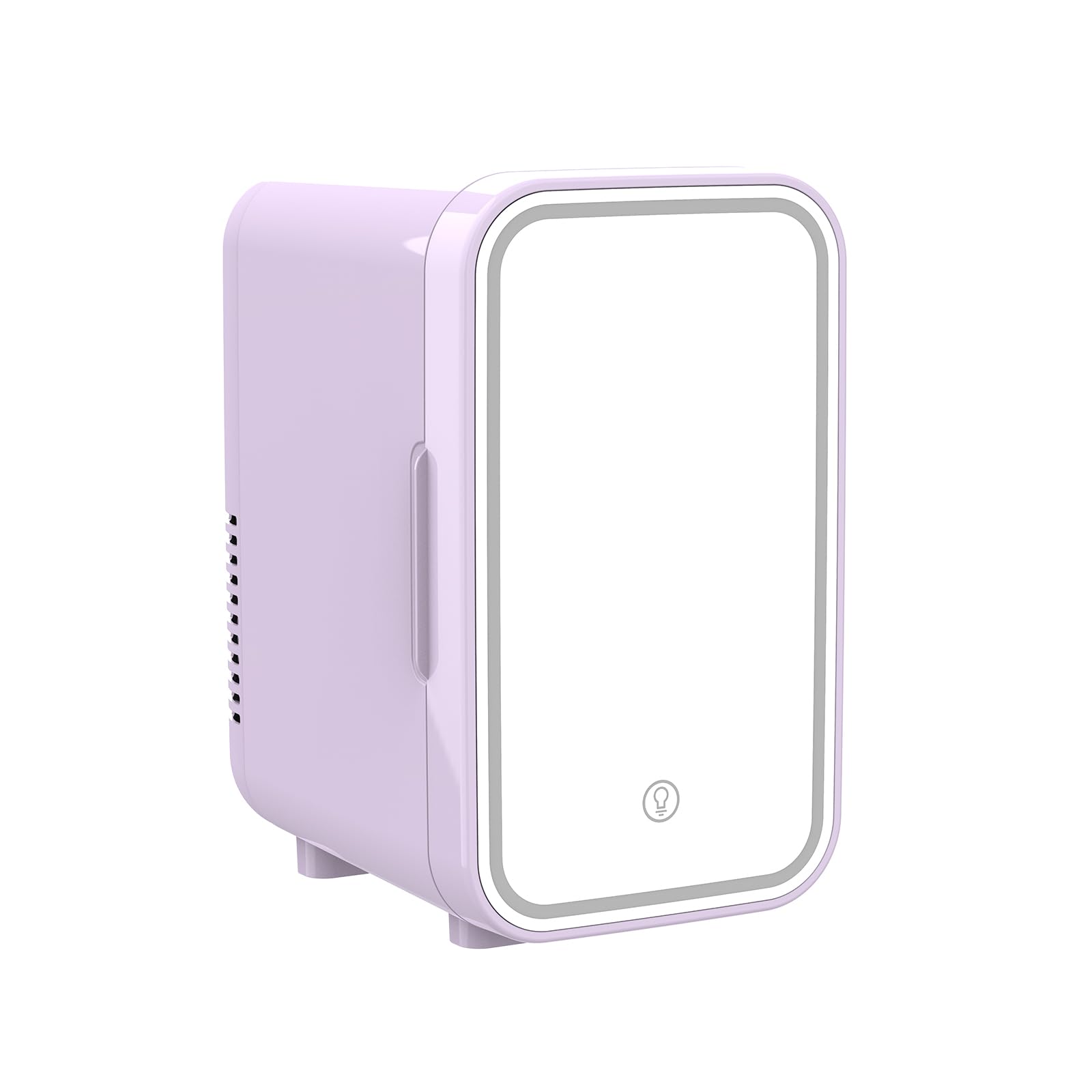 Enventor Nevera Pequeña Morado, 6L 8 Latas, Espejo con Luz LED Regulable