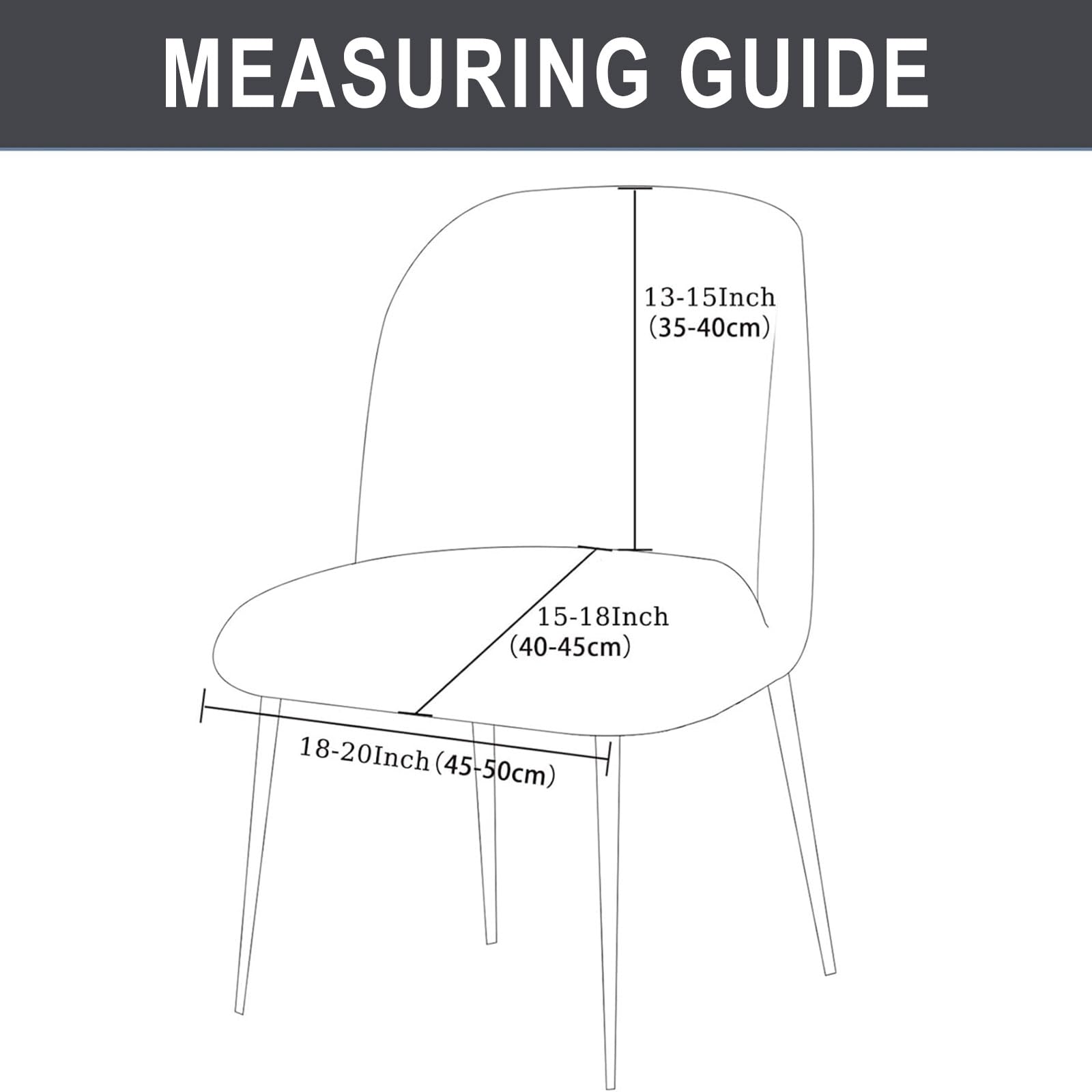 Stuhlhussen für gebogene Esszimmerstühle - 1/2/4/6er Set halbrunde Rückenlehne dekorative Stuhlschutzbezüge dunkelblau langlebig & pflegeleicht ideal für Esszimmer