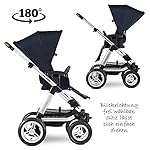 ABC Design Kombi Kinderwagen Viper 4 mit Zubehör Set - 2in1 Kombikinderwagen mit Babywanne und Sportwagen inkl Insektennetz, Regenschutz und Sonnensegel - Shadow Blau
