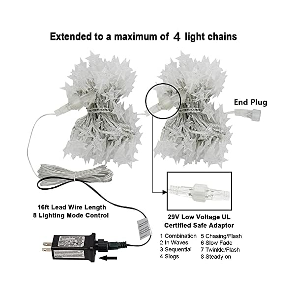 Twinkle star 100 led star string lights, plug in fairy string lights waterproof, extendable for indoor, outdoor, wedding party, christmas tree, new year, garden decoration - image 6