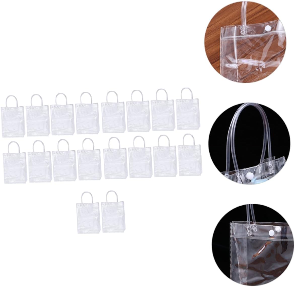 FOMIYES 18pcs Clear Packing Bags for Wine Pvc Tote Bags for Weddings Reusable Transparent Storage Pouches for Parties Events